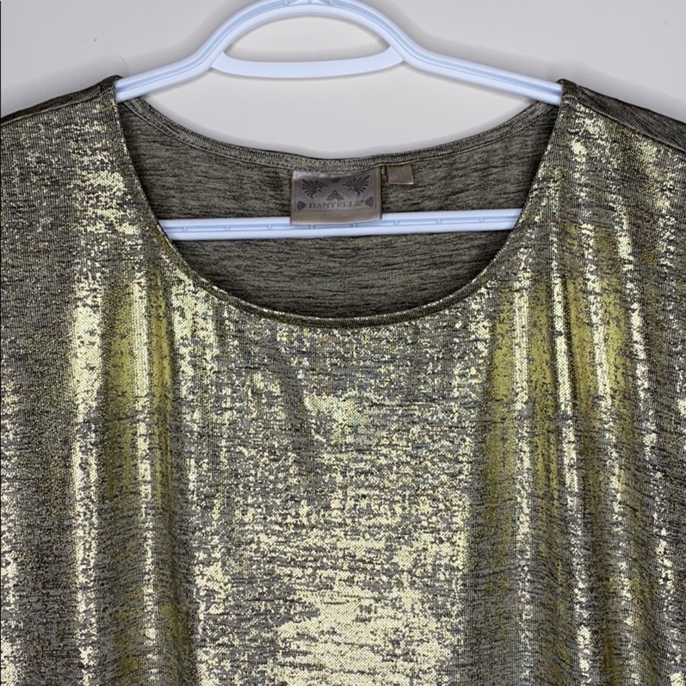 Dantelle Gold Foil Print Step Hem Shirt Large - Picture 9 of 15